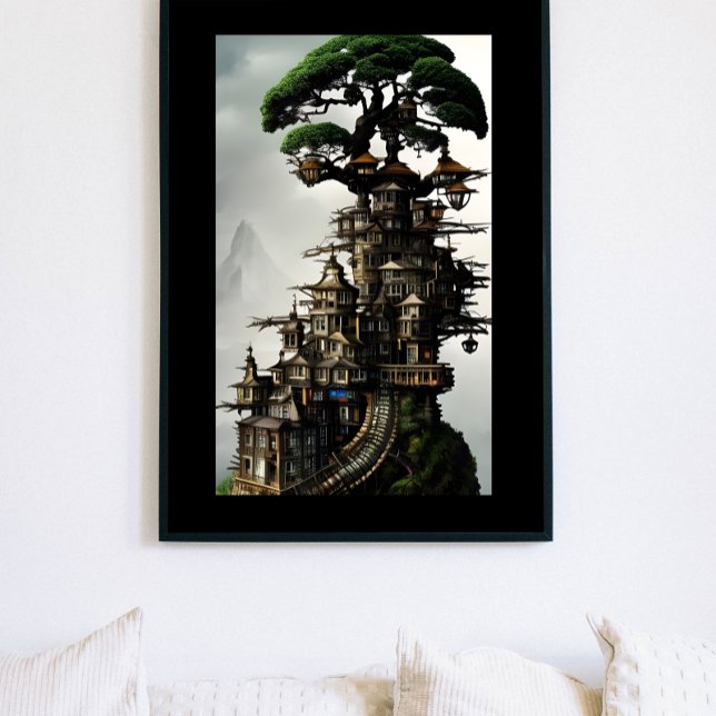 The Bonsai Treehouse Fantasy Art Poster (Creator Uploaded)