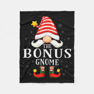 The Bonus Gnome Christmas Group Family Pajama Fleece Blanket