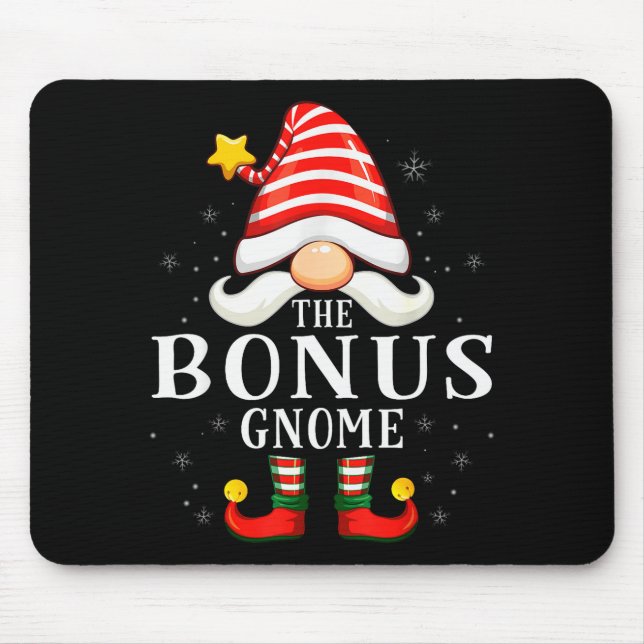 The Bonus Gnome Christmas Group Family Pajama  Mouse Mat (Front)