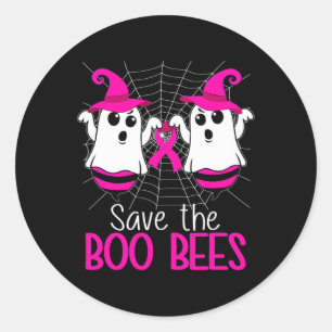 The Boo Bees Breast Cancer Awareness Halloween  Classic Round Sticker