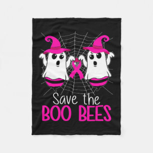 The Boo Bees Breast Cancer Awareness Halloween Fleece Blanket