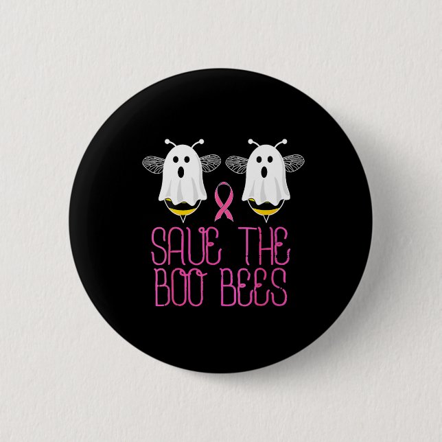 The Boo Bees Breast Cancer Halloween  6 Cm Round Badge (Front)
