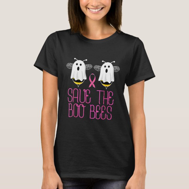 The Boo Bees Breast Cancer Halloween  T-Shirt (Front)