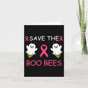 The Boo Bees Halloween Fun Breast Cancer Awareness Card