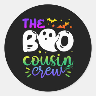 The Boo Cousin Crew Halloween Ghost Trick Treat Sq Classic Round Sticker