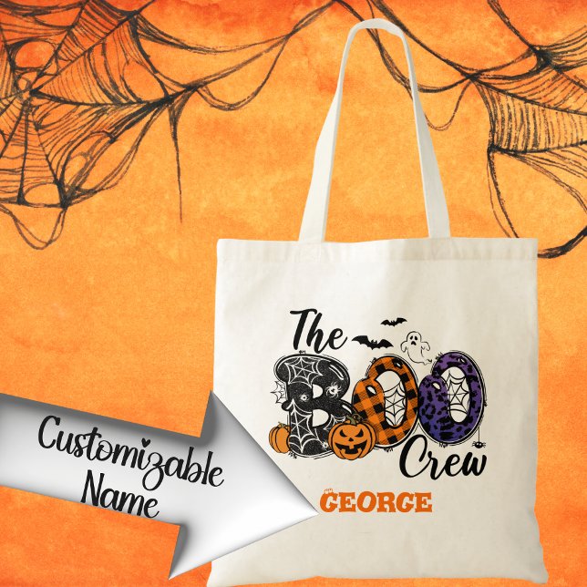 The Boo Crew Custom Name Halloween Trick or Treat Tote Bag (Creator Uploaded)