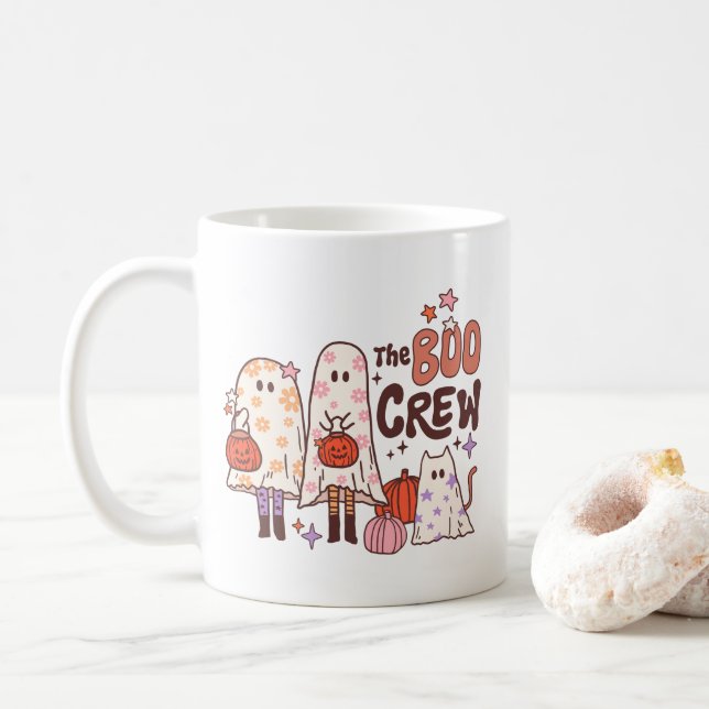 The Boo Crew Cute Halloween Coffee Mug (With Donut)