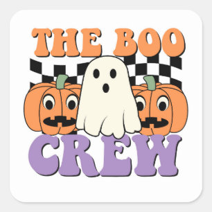 The Boo Crew Cute Halloween  Square Sticker