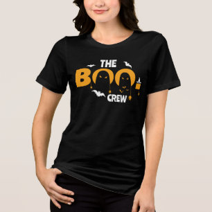 The boo Crew Funny Custom Family Spooky Halloween Tri-Blend Shirt