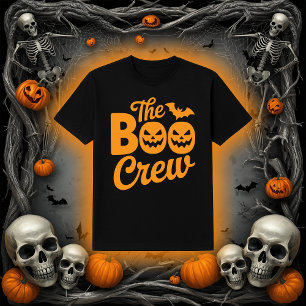 "The Boo Crew" Ghosts, Spider, and Bats Halloween T-Shirt