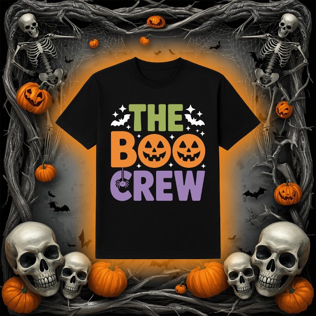 The Boo Crew Halloween Jack-O'-Lantern & Spider Gr T-Shirt (Creator Uploaded)