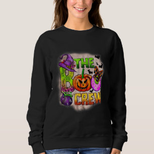 The Boo Crew Halloween Pumpkin Ghost Bat Spiderweb Sweatshirt