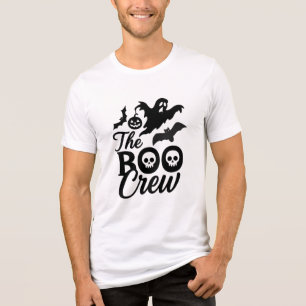 The Boo Crew Halloween Skull & Ghost Spooky Tri-Blend Shirt