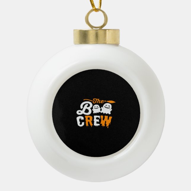 The Boo Crew Oversized T-Shirt Ceramic Ball Christmas Ornament (Front)