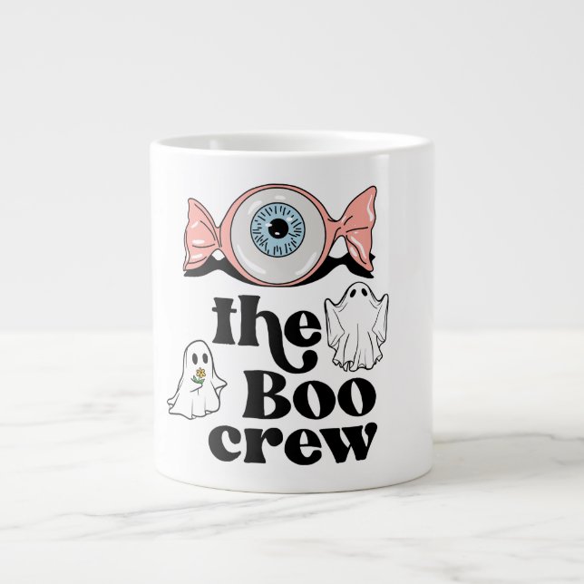 The Boo Crew | Spooktacular Halloween Squad Large Coffee Mug (Front)