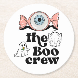 The Boo Crew Spooktacular Halloween Squad Round Paper Coaster