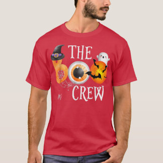 The Boo Crew Spooky Moon Halloween Boo Spider Web  T-Shirt