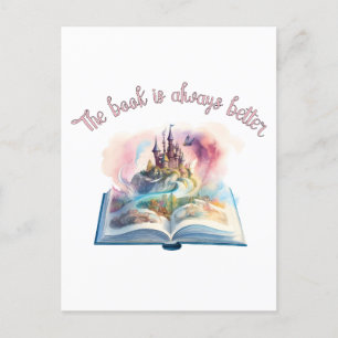 The book is always better postcard