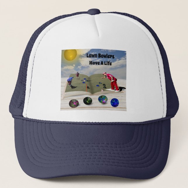 The Book Of Lawn Bowls Popout Art, Truckers Hat (Front)