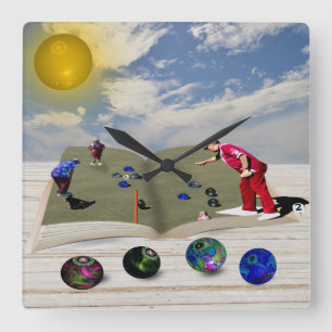 The Book Of Lawn Bowls Popout Art, Wall Clock