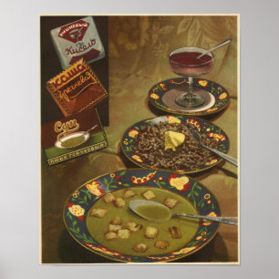 The Book of Tasty and Healthy Food, USSR 1952 Poster