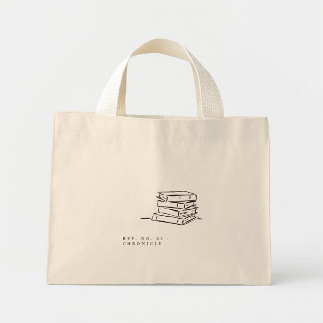The Book Pile- Minimalist Book Lover- Tote Bag (Front)