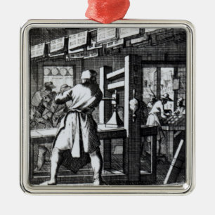 The Book Printer Metal Tree Decoration