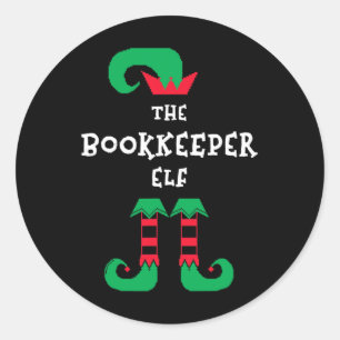 The Bookkeeper Elf Christmas Bookkeeping Xmas Classic Round Sticker