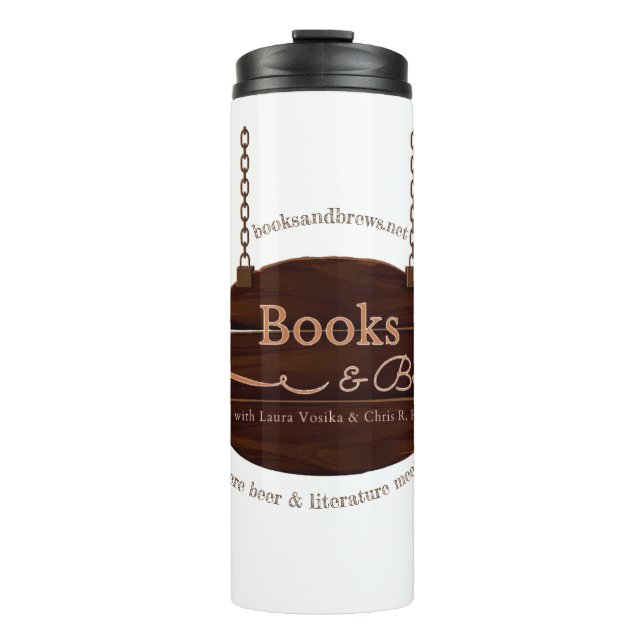 The Books & Brews Thermal Tumbler (Front)