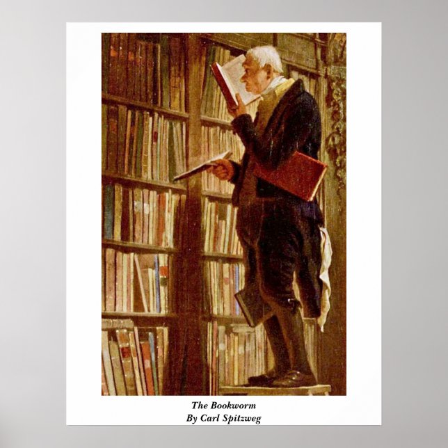 The Bookworm By Carl Spitzweg Poster (Front)