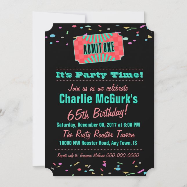 The Boomers Club Birthday Party Invitation (Front)