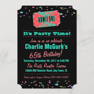 The Boomers Club Birthday Party Invitation