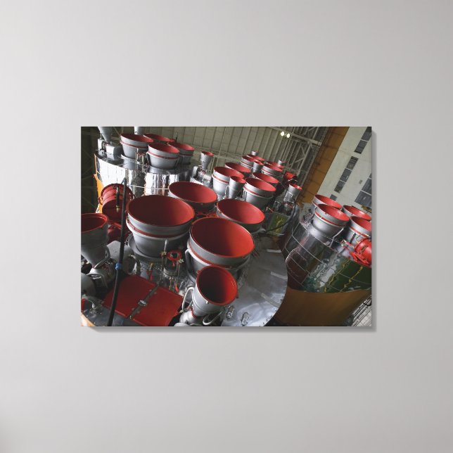 The boosters of the Soyuz TMA-14 spacecraft Canvas Print (Front)