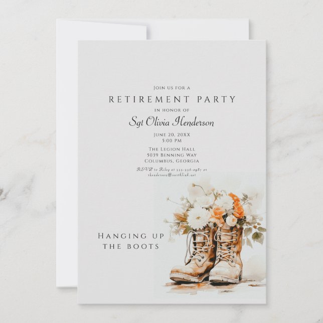 The Boots - Military Retirement Invitation (Front)