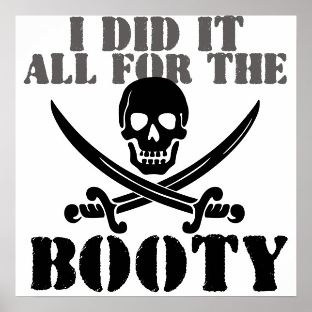 The Booty Pirate humour Poster (Front)