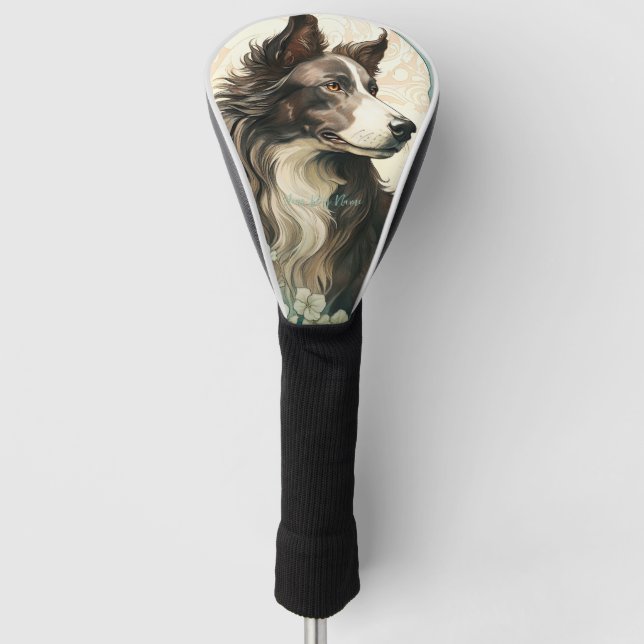 The Border Collie Dog 001 - Natalia Mucha Golf Head Cover (Front)