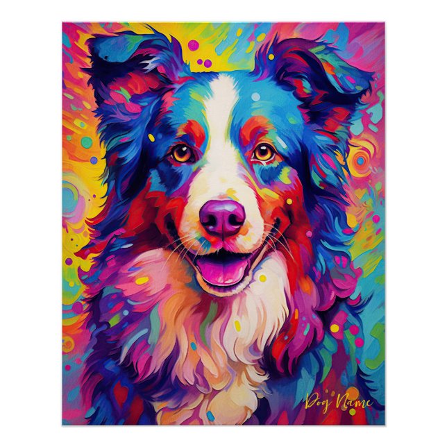 The Border Collie Dog 001 - Zetton Ziana Poster (Front)