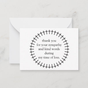 The Border Of Crosses After Funeral Thank You Card