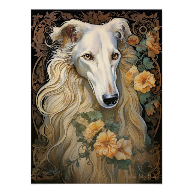 The Borzoi Dog 001 - Natalia Mucha Poster (Front)