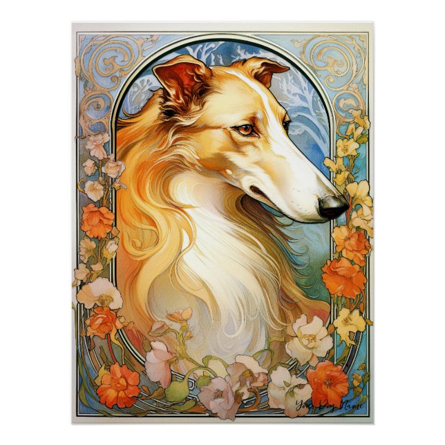 The Borzoi Dog 002 - Natalia Mucha Poster (Front)
