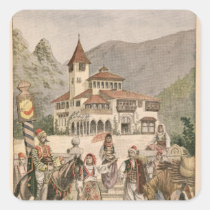 The Bosnian Pavilion at the Universal Exhibition Square Sticker
