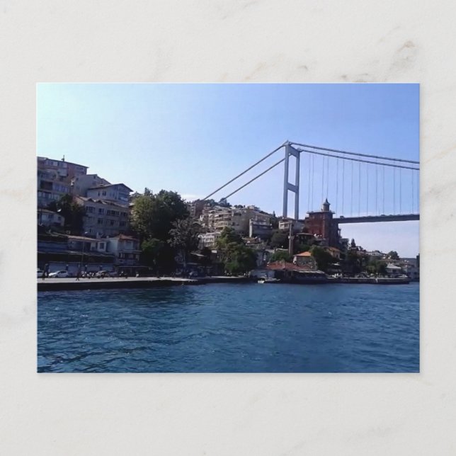 The Bospherous Bridge in Istanbul, Turkey Postcard (Front)