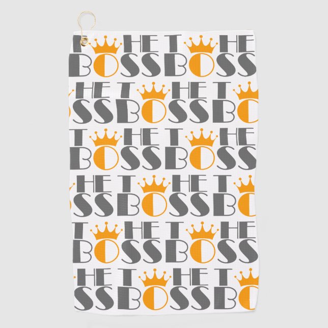 The Boss crown Cufflinks Golf Towel (Front)