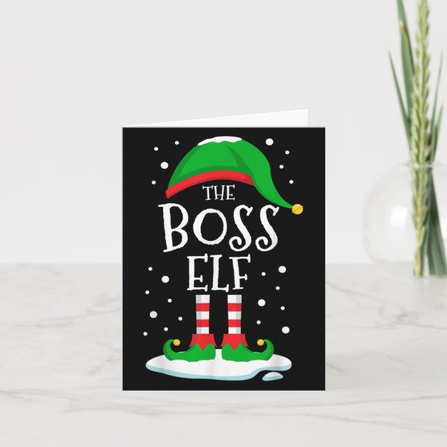 The Boss Elf Christmas Family Matching Xmas Group  Card (Front)