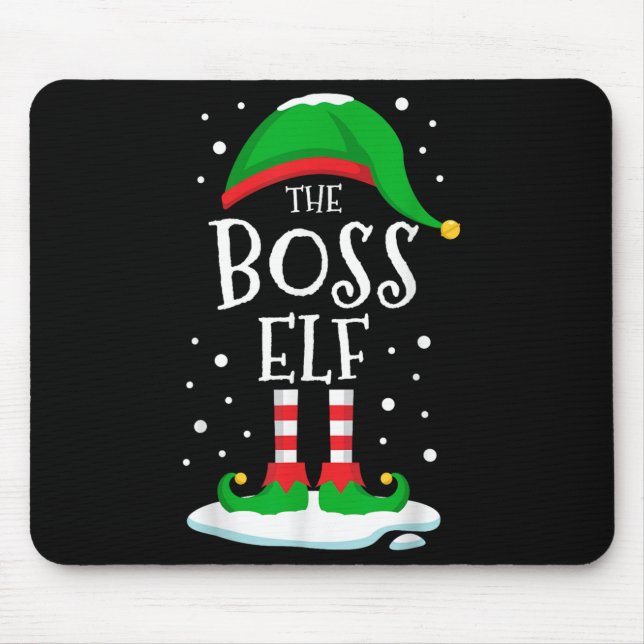 The Boss Elf Christmas Family Matching Xmas Group  Mouse Mat (Front)