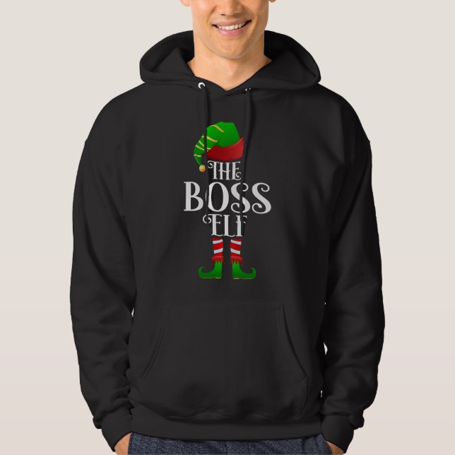 the boss elf Matching Christmas Family Hoodie (Front)