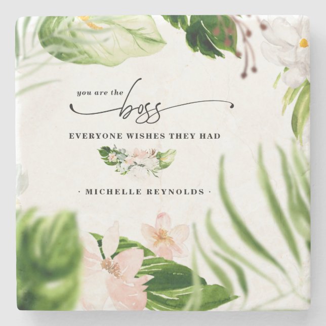 The Boss Everyone Wishes They Had | Monogram Stone Coaster (Front)