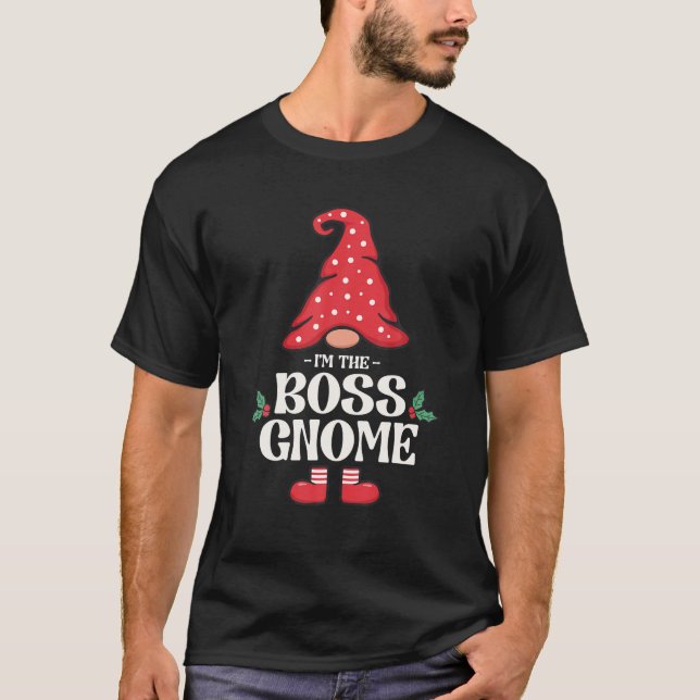 The Boss Gnome Funny Family Matching Group T-Shirt (Front)