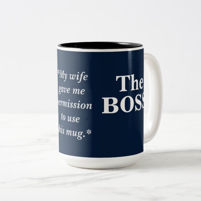 The Boss Humour Two-Tone Coffee Mug (Front Right)