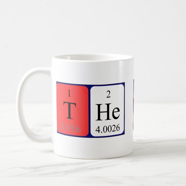 The Boss periodic table mug (Left)